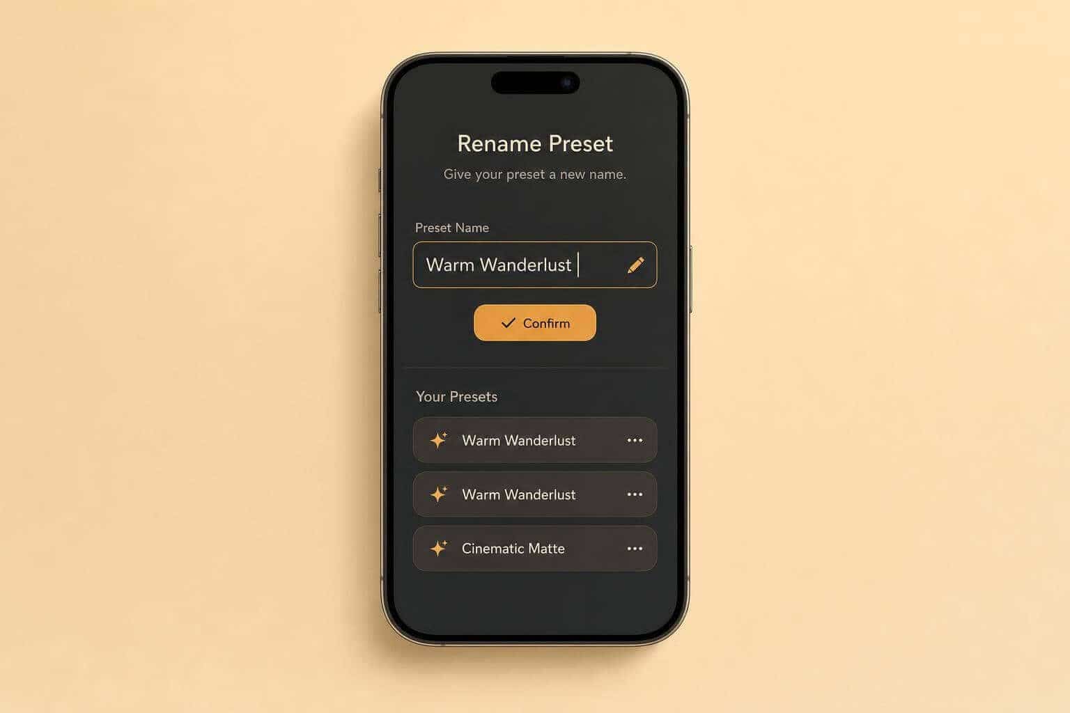 Lightroom Mobile: Rename Presets