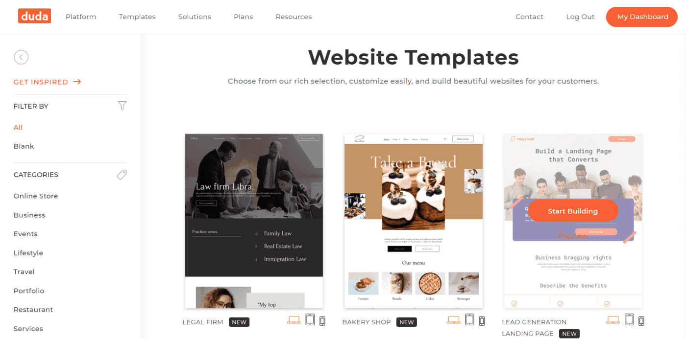 Duda templates
