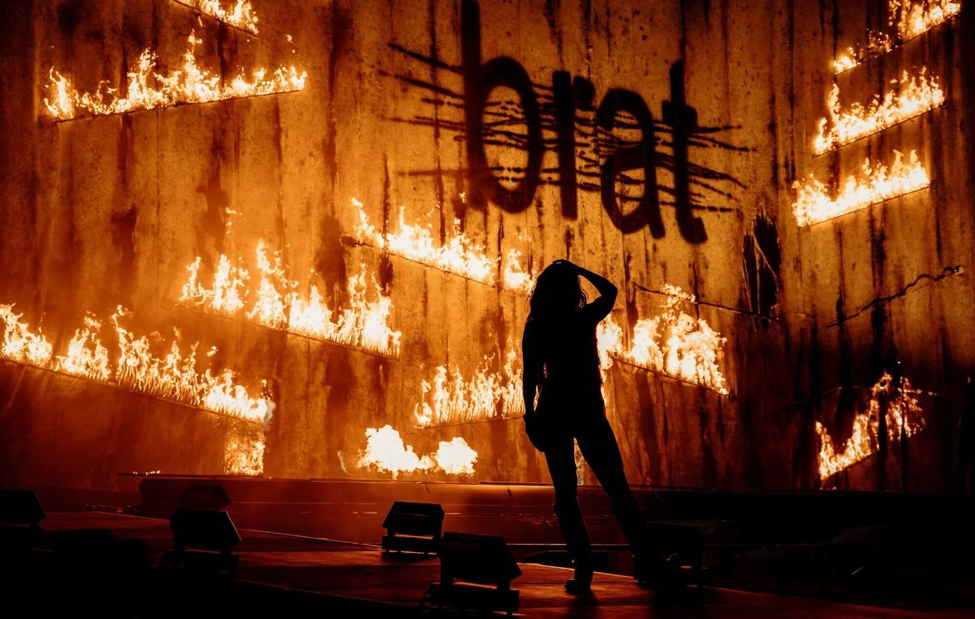 Charli XCX performing at Glastonbury