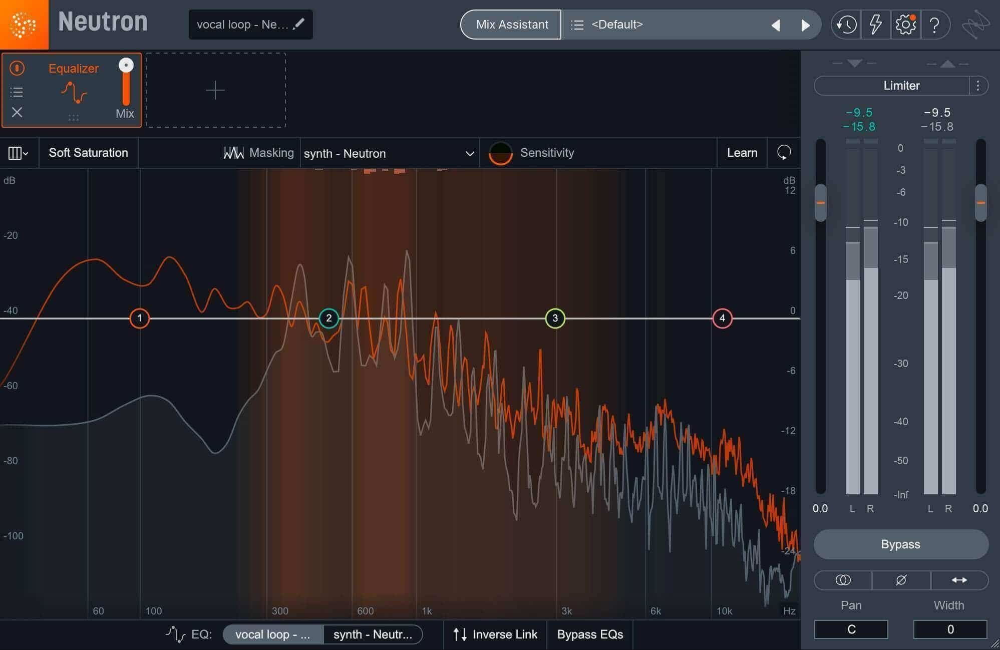 Neutron's Masking Meter shows you where instruments may be clashing