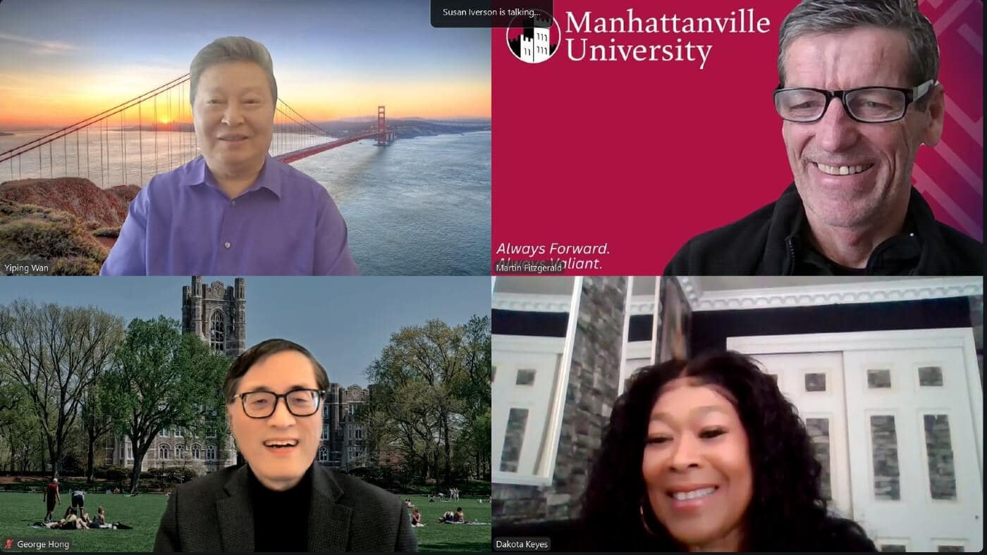 screenshot of four people in dissertation zoom meeting