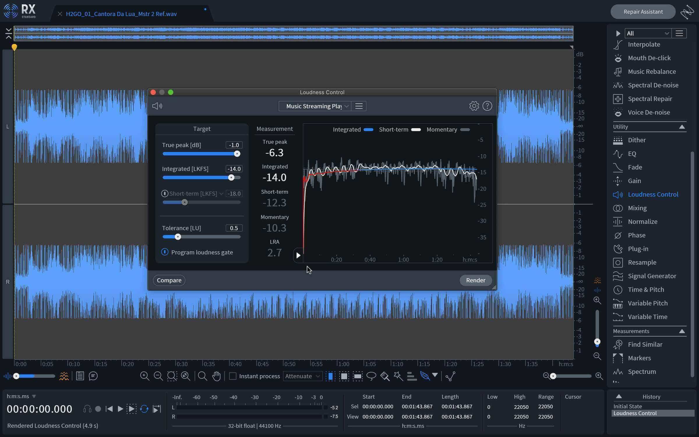 RX Loudness Control for streaming