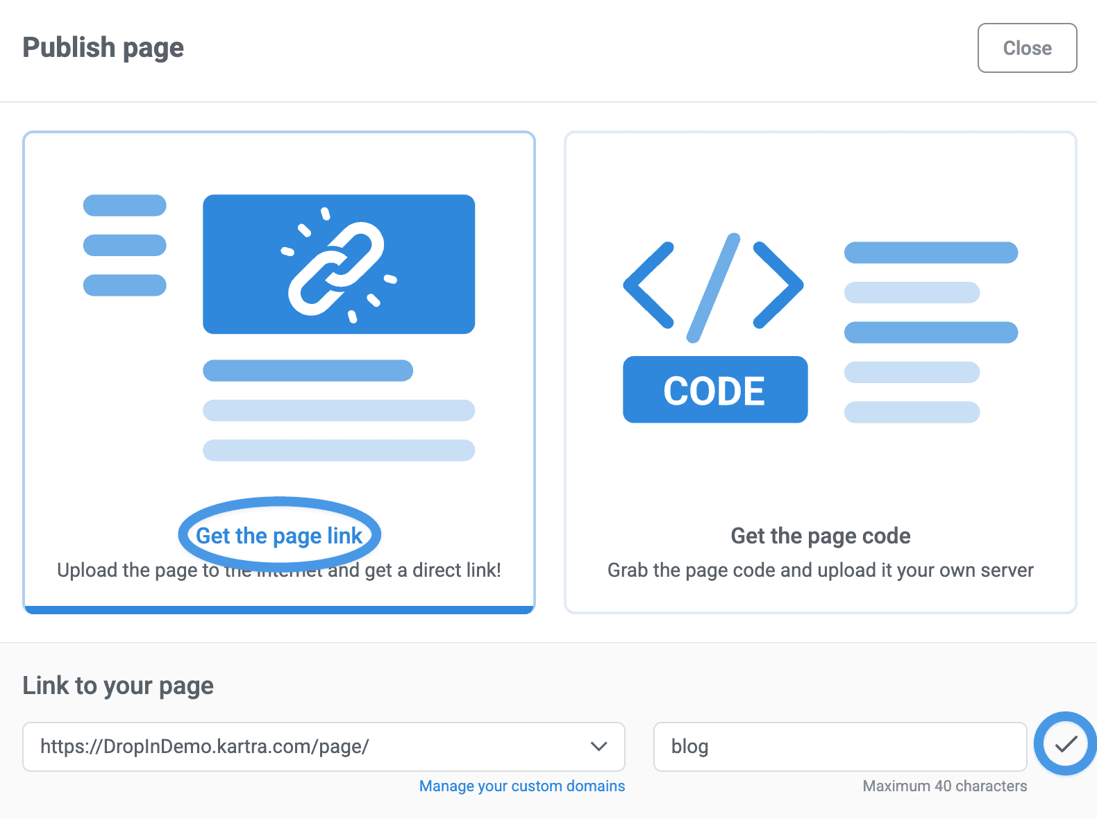 Kartra blog install step