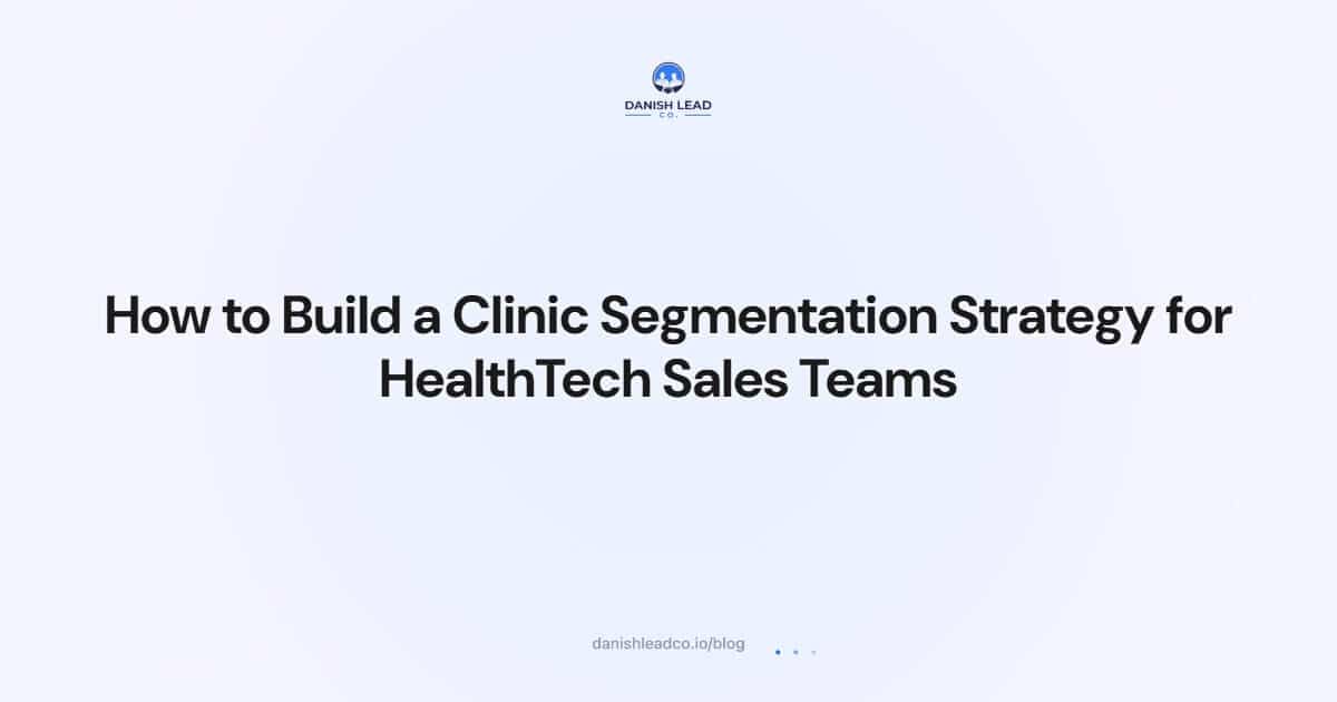 How to Build a Clinic Segmentation Strategy for HealthTech Sales Teams