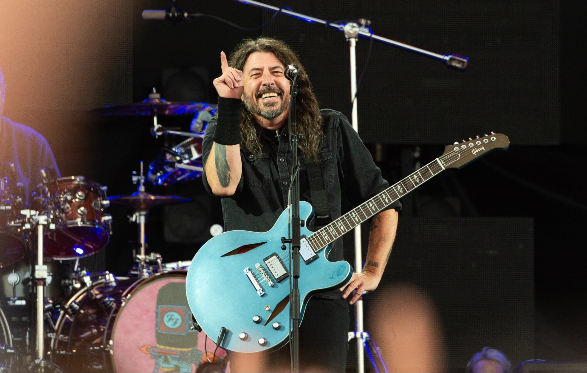 Dave Grohl electrifying the crowd during Foo Fighters’ Dublin show.