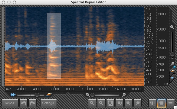 Spectral Editor in iZotope RX 1
