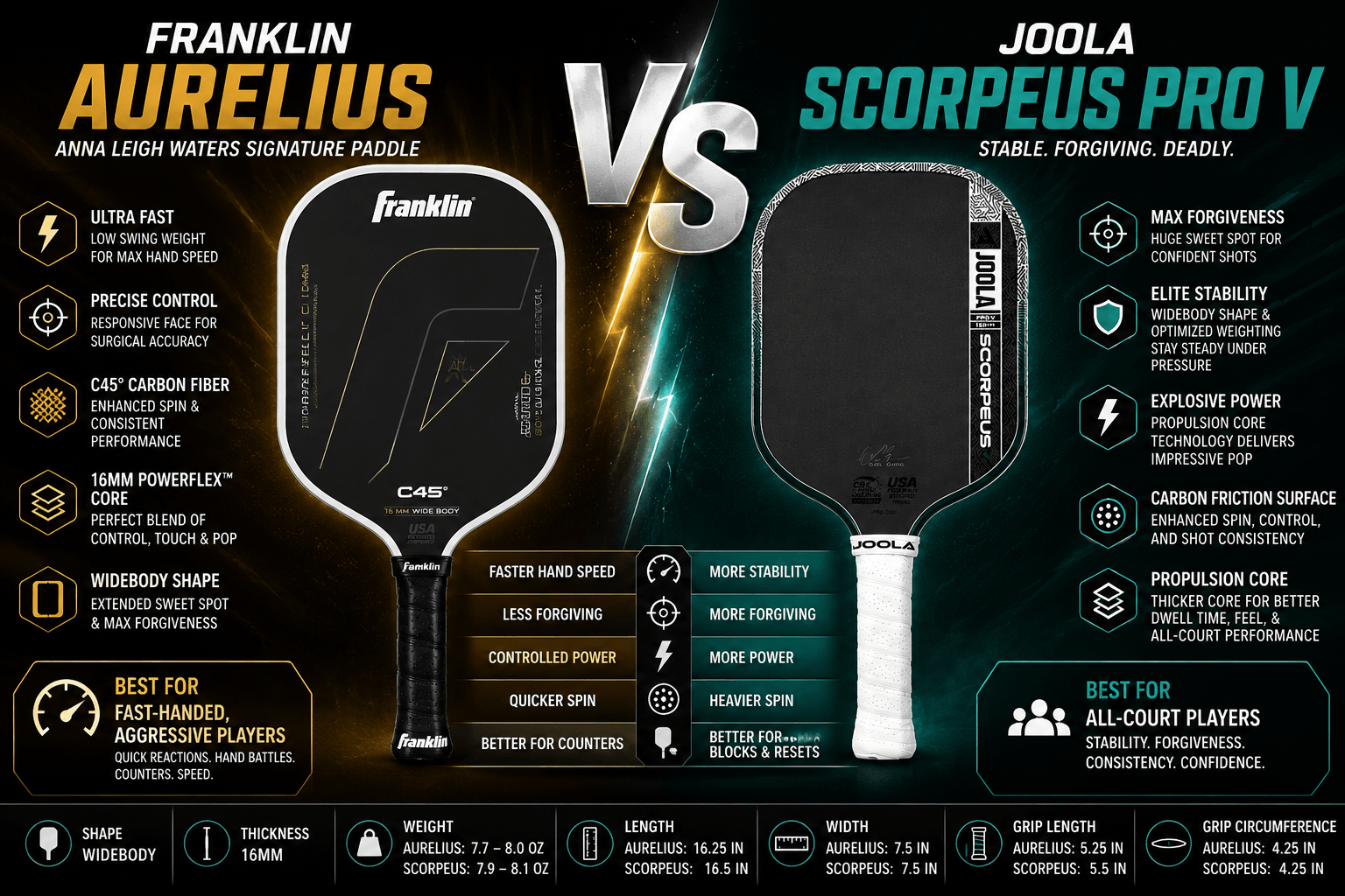 Franklin Aurelius vs JOOLA Scorpeus Pro V: Battle of the Widebody Kings