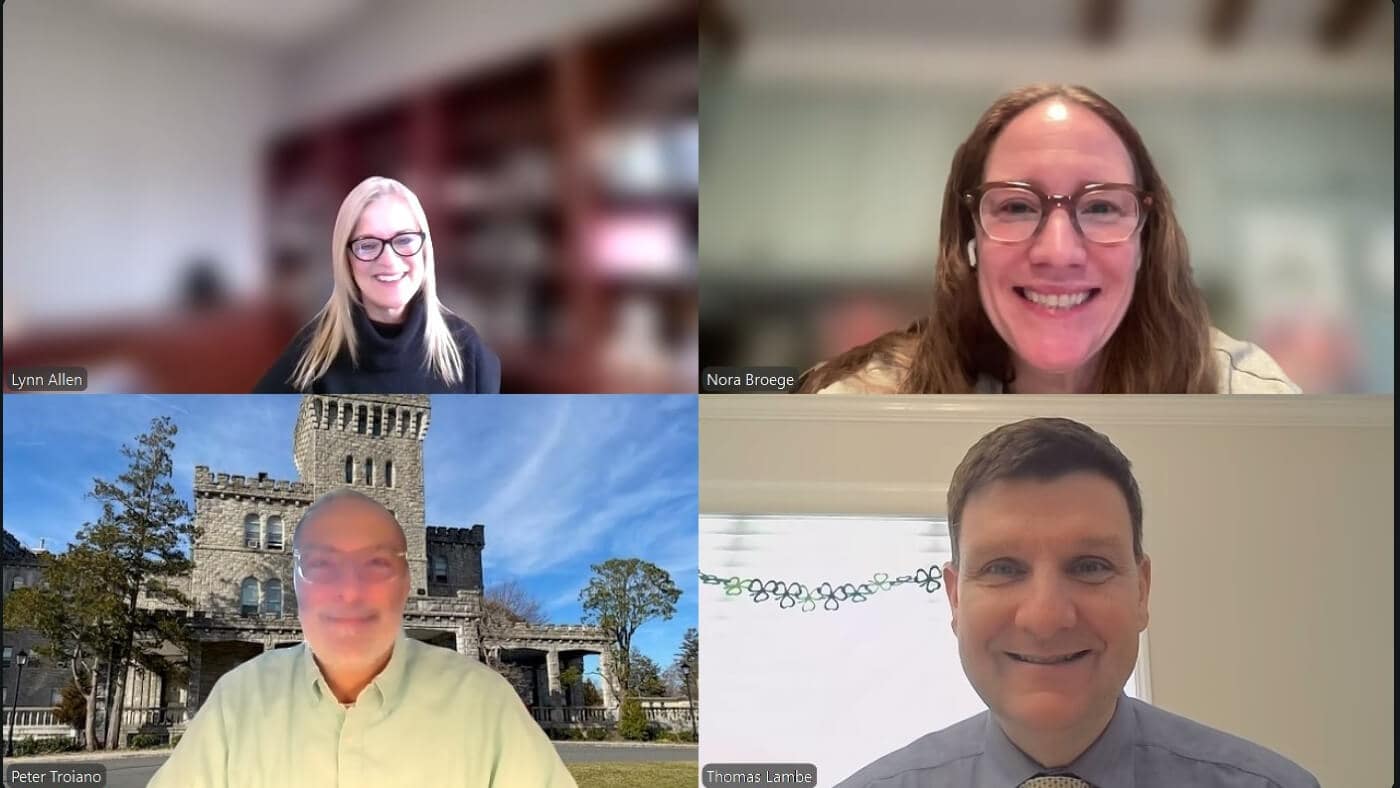 screenshot of four people in dissertation zoom meeting