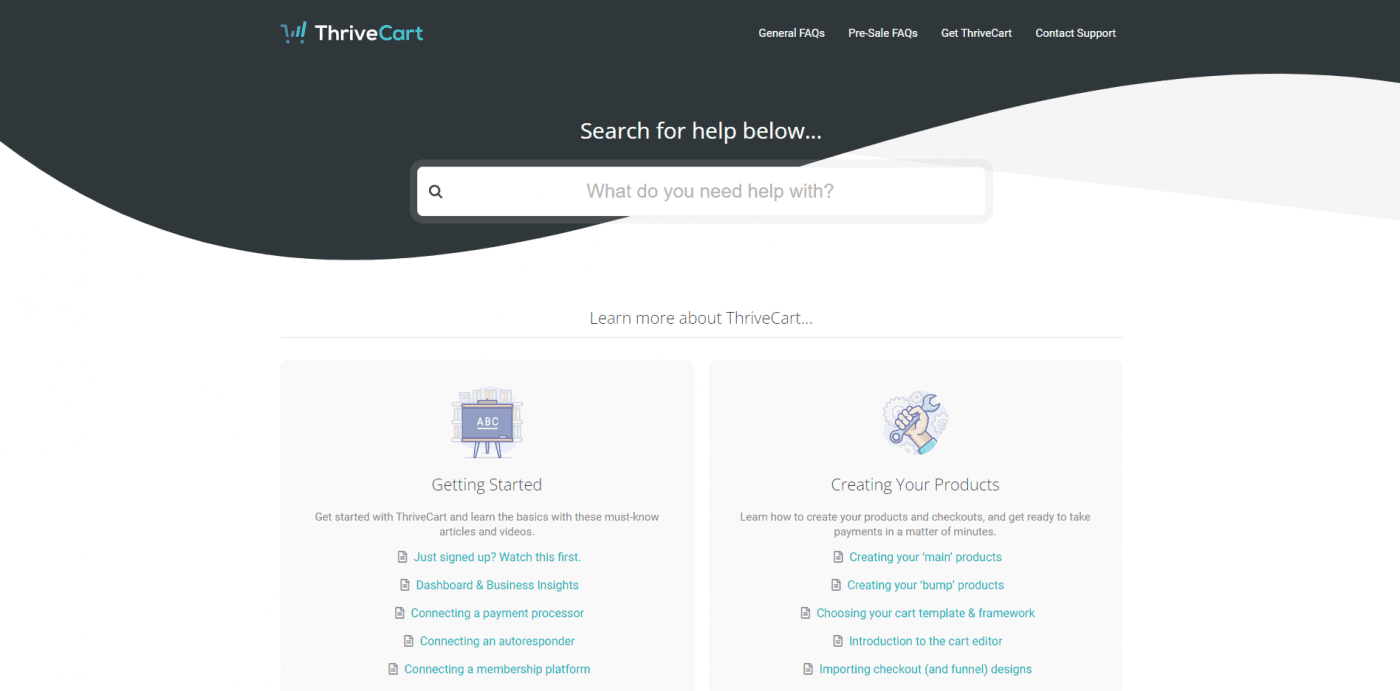 ThriveCart helpdesk articles