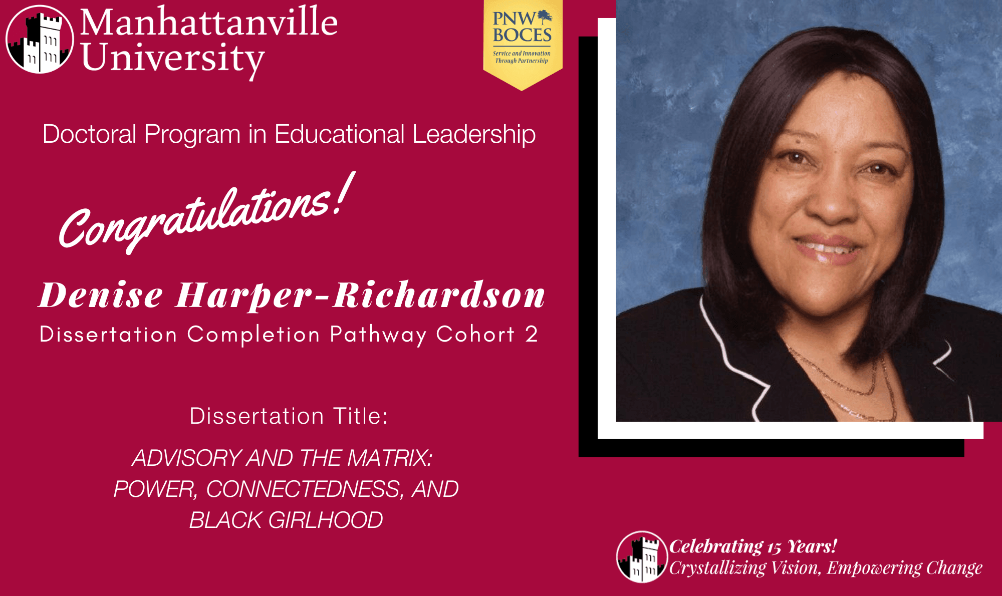 Successful Final Dissertation Defense - Congratulations to Denise Harper-Richardson!