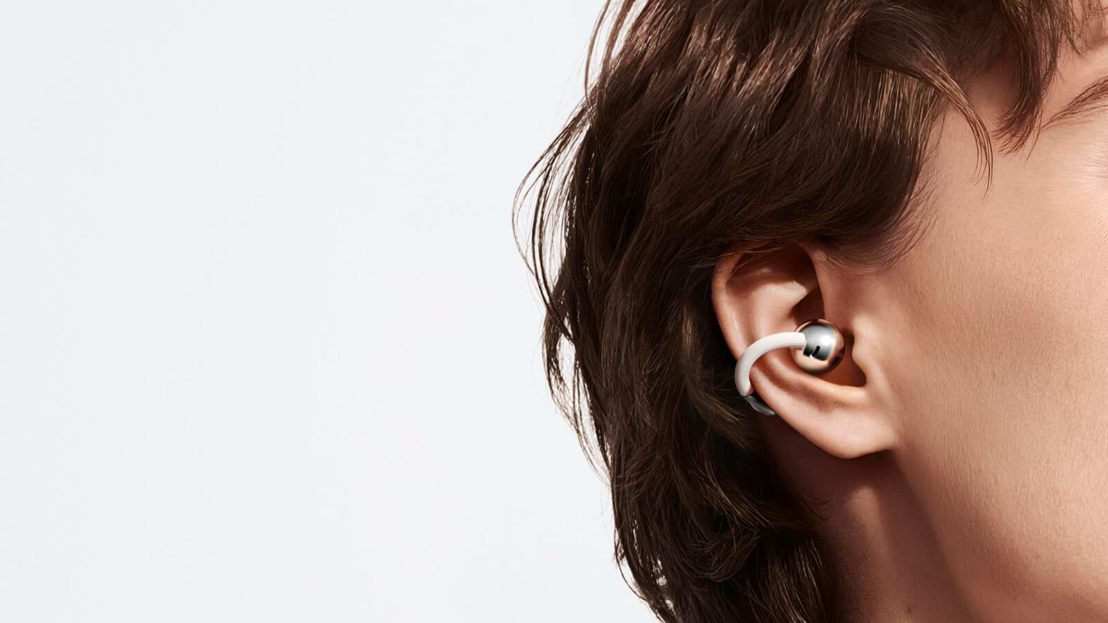 Close-up of Huawei FreeClip 2 earbuds showing design details