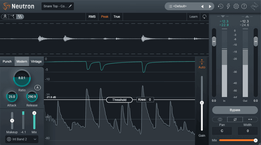 Adding punch to the snare drum with compression