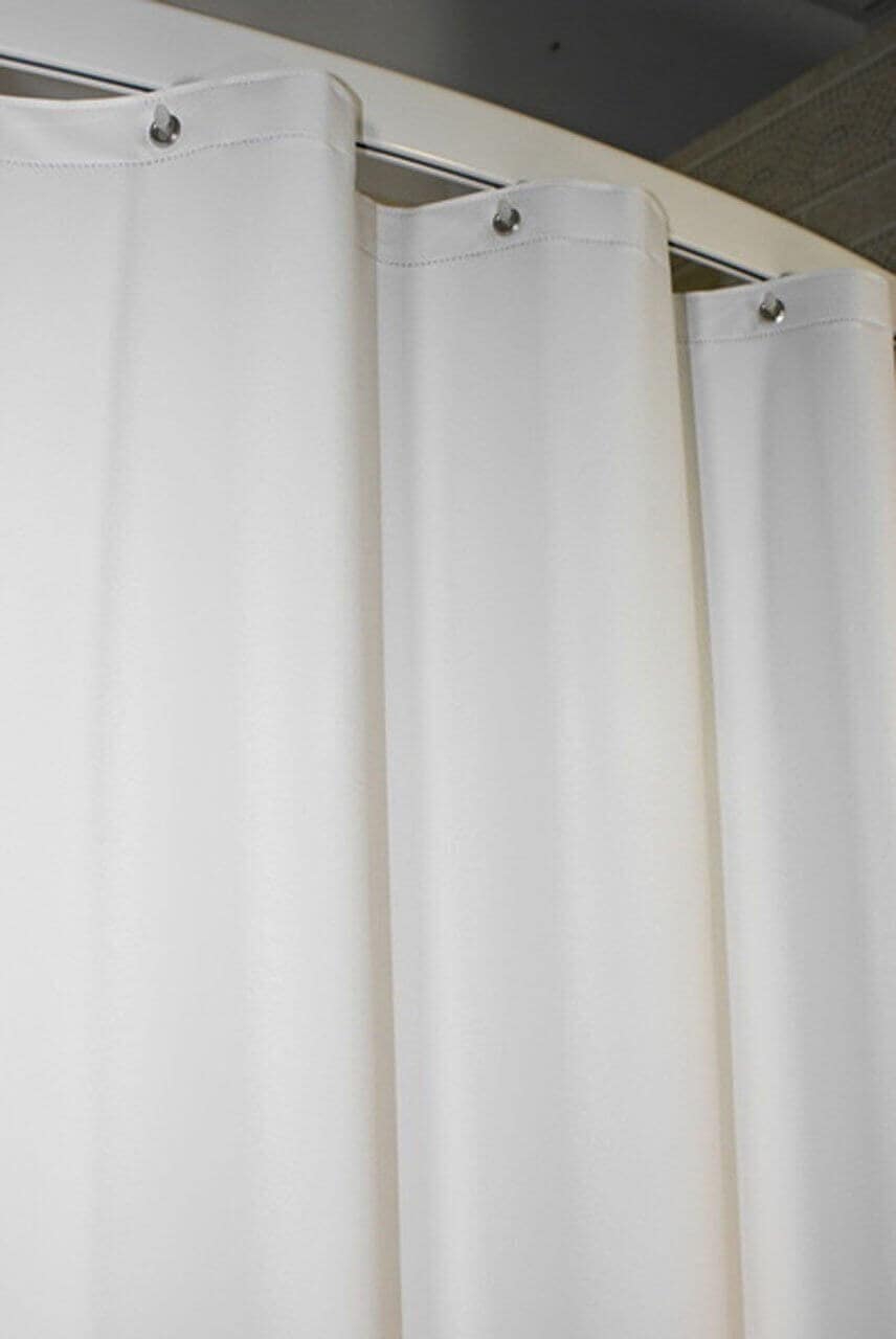 Who Sells Grommet or Buttonhole Header Privacy Shower Curtains in Bulk for a Property Management Company?