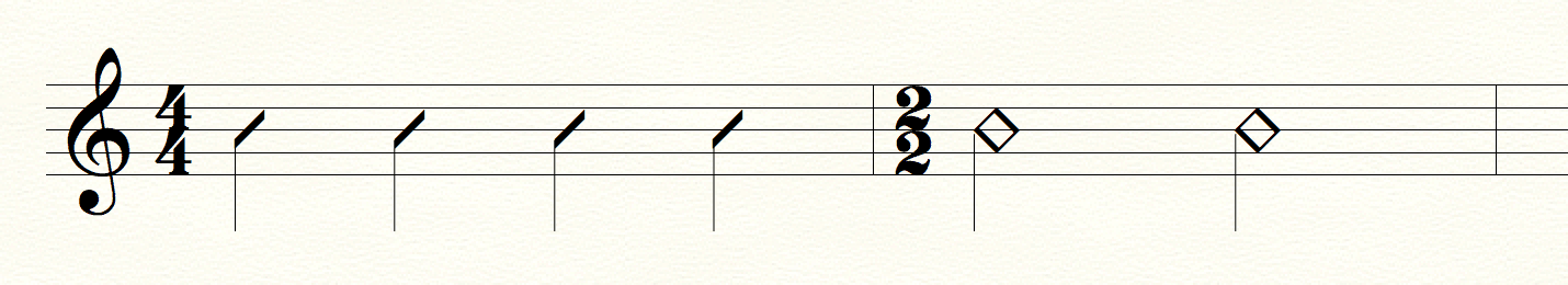 4/4 time vs. 2/2 time