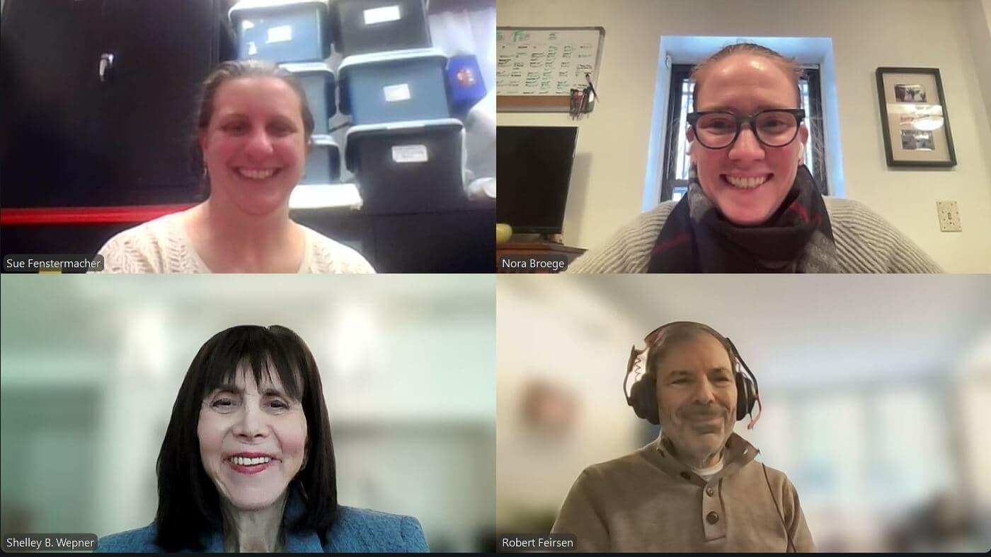 screenshot of four people in dissertation zoom meeting