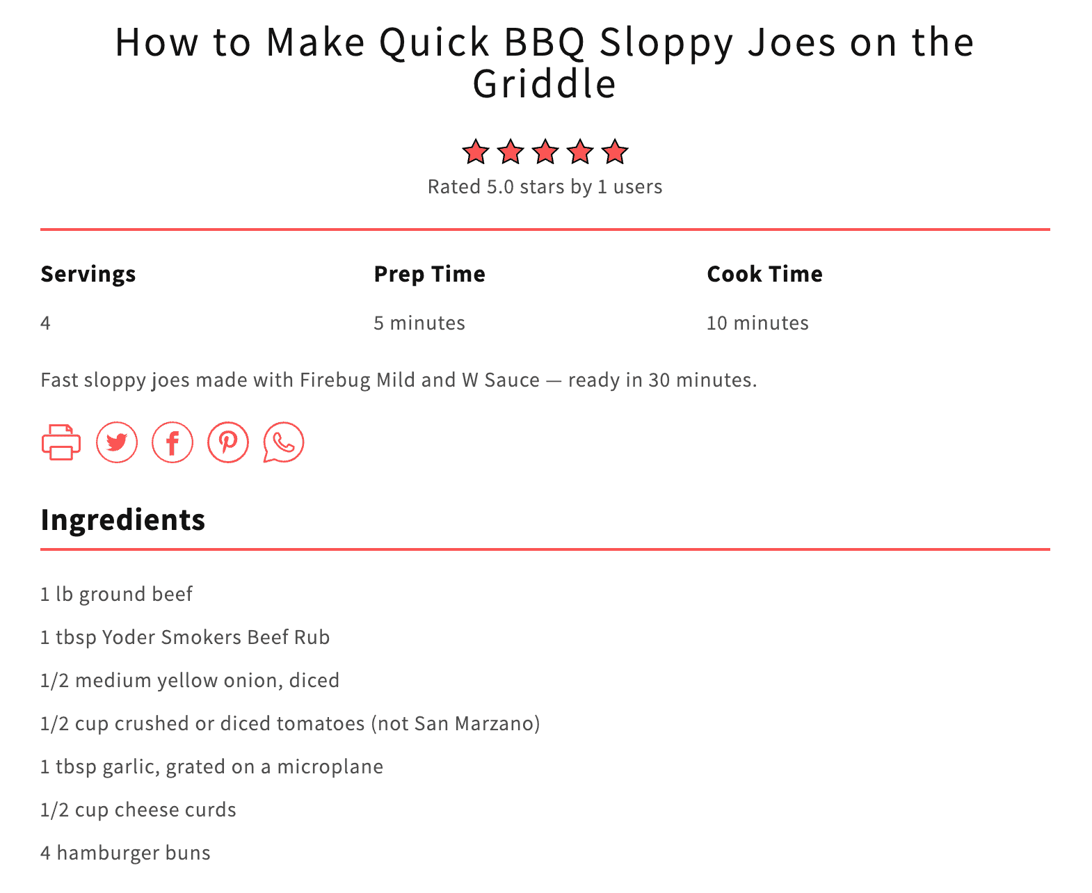 A screenshot showing an example of what a recipe looks like after the DropInBlog integration with Recipe Kit for Shopify users