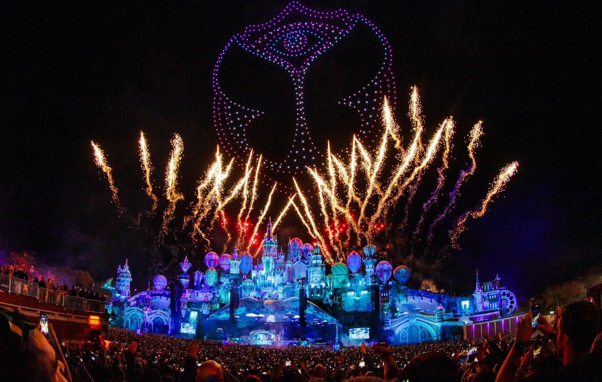 Drone light show as part of Tomorrowland 2024