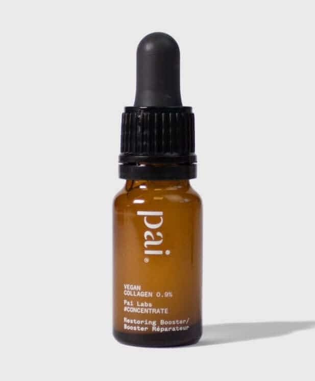Pai Skincare Vegan Collagen 0.9% Restoring Booster in amber glass bottle with black dropper cap