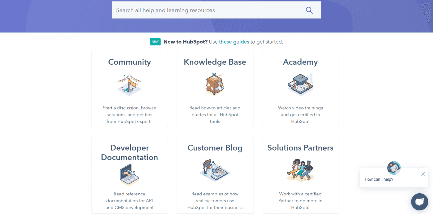 HubSpot help center