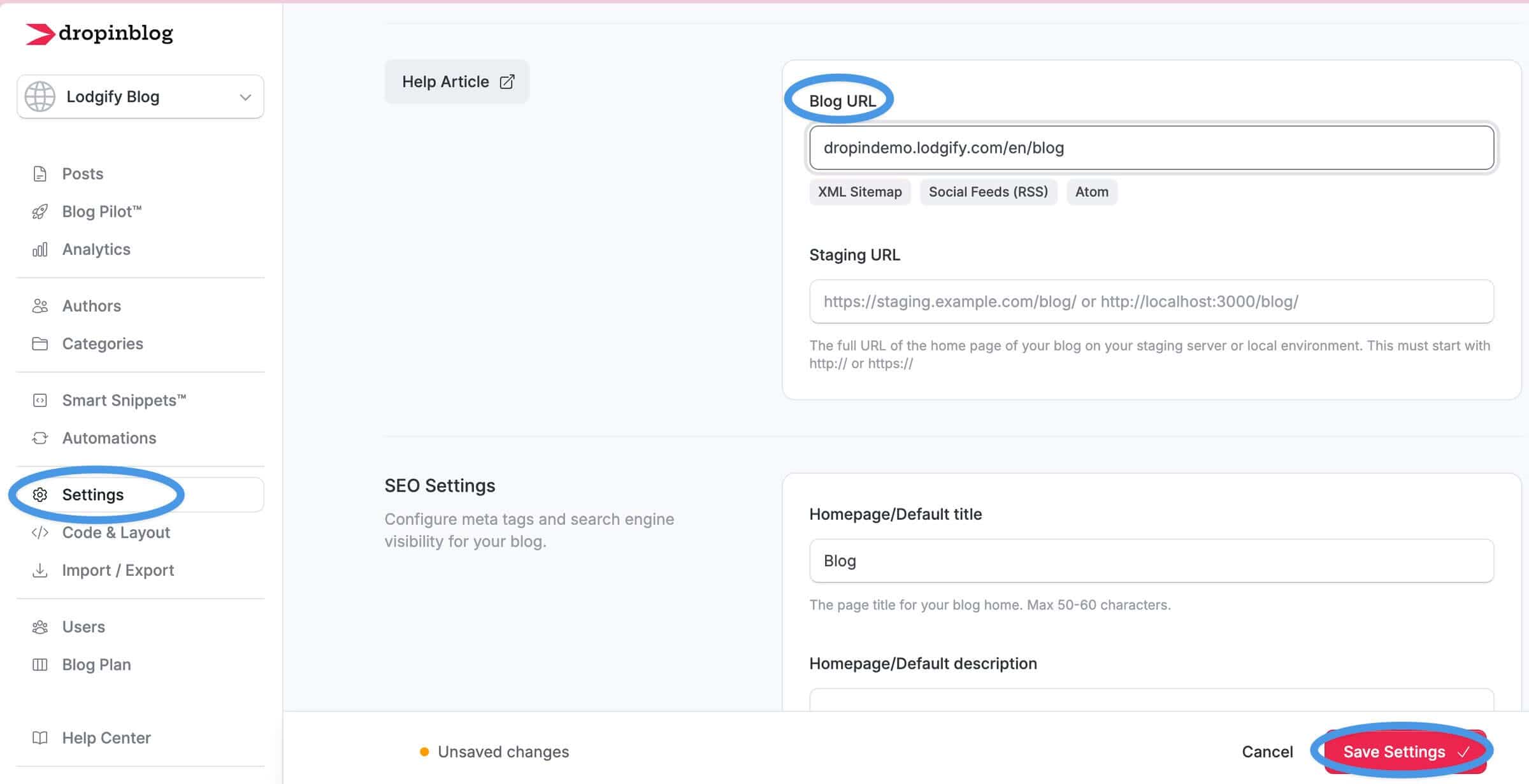 Lodgify blog install step