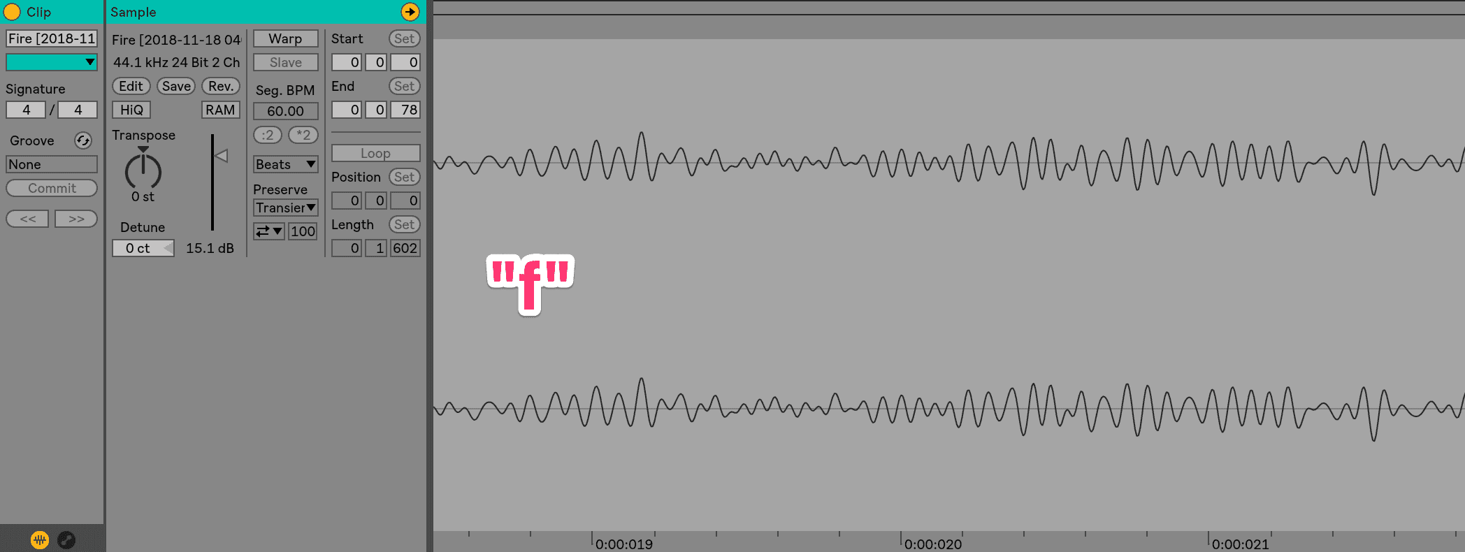 "f" waveform