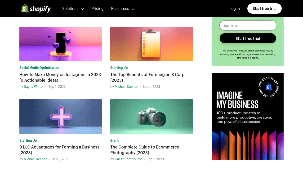 e-commerce blogs: Shopify blog