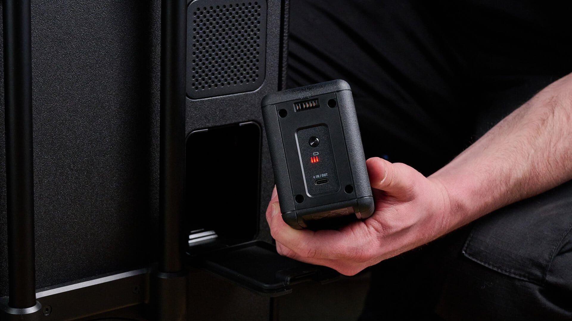Removable battery with USB-C charging and power bank capability