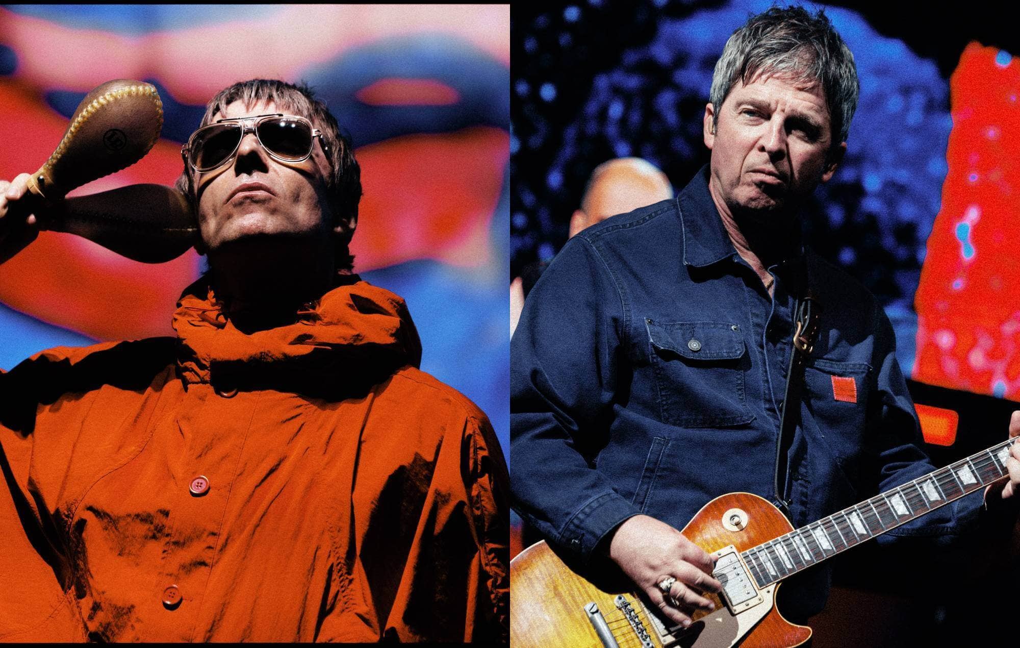 Liam and Noel Gallagher performing in Brazil