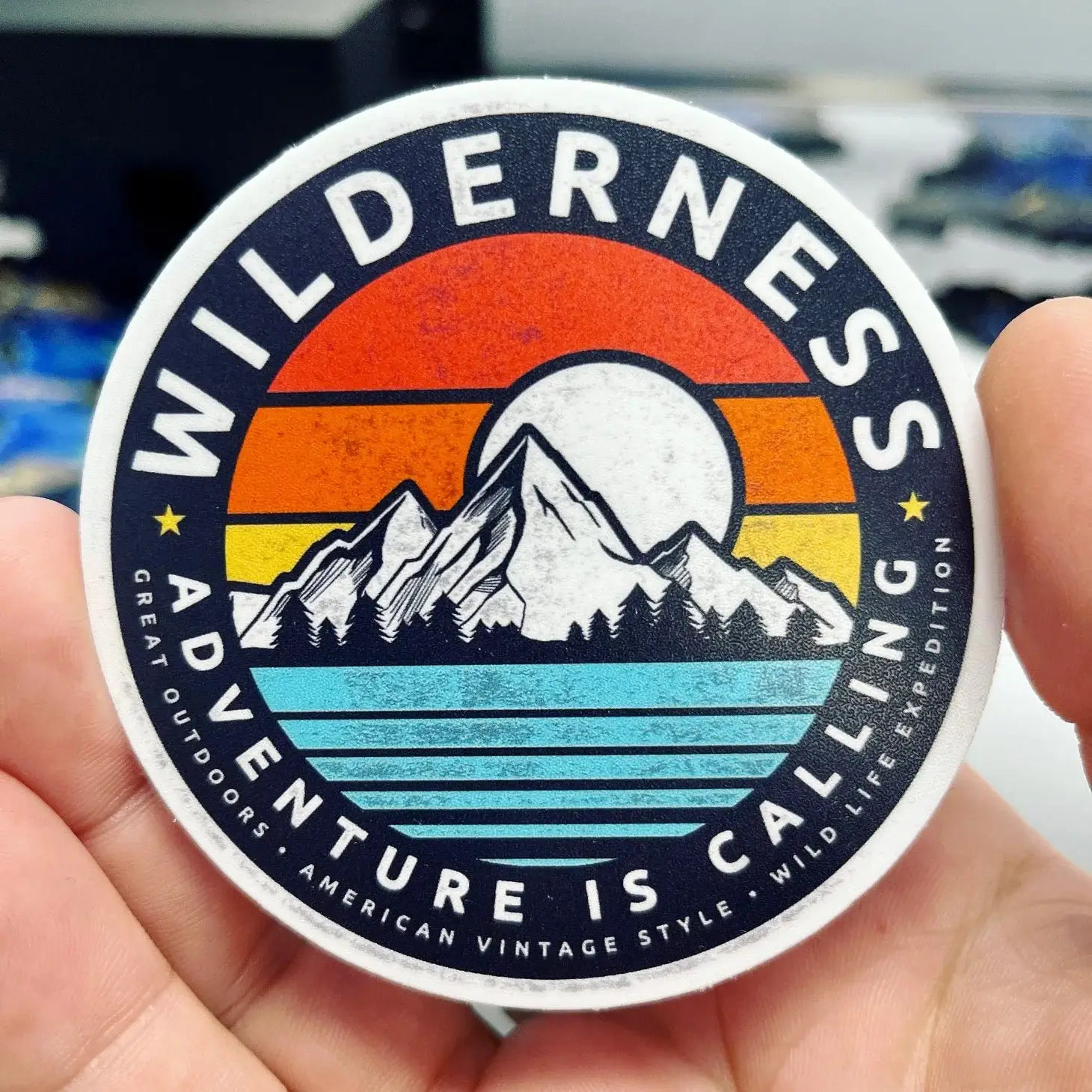 Round sticker with readable font. Design tips for custom stickers