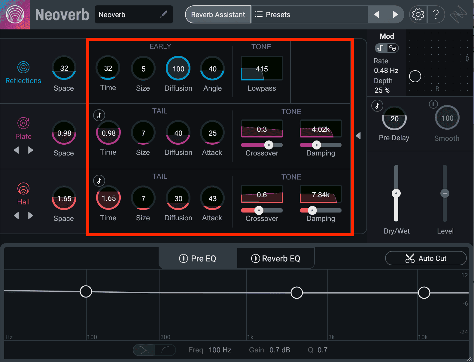 Neoverb Advanced Panel