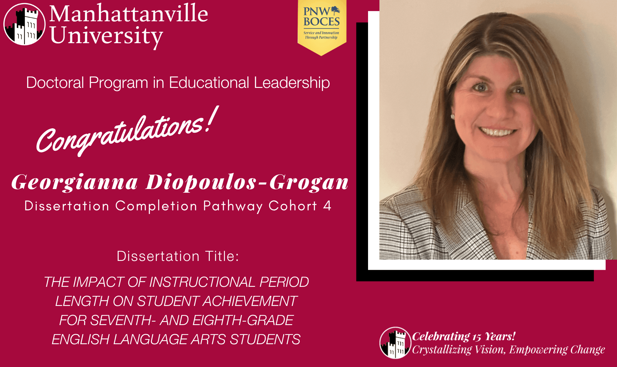 Successful Final Dissertation Defense - Congratulations to Georgianna Diopoulos-Grogan!