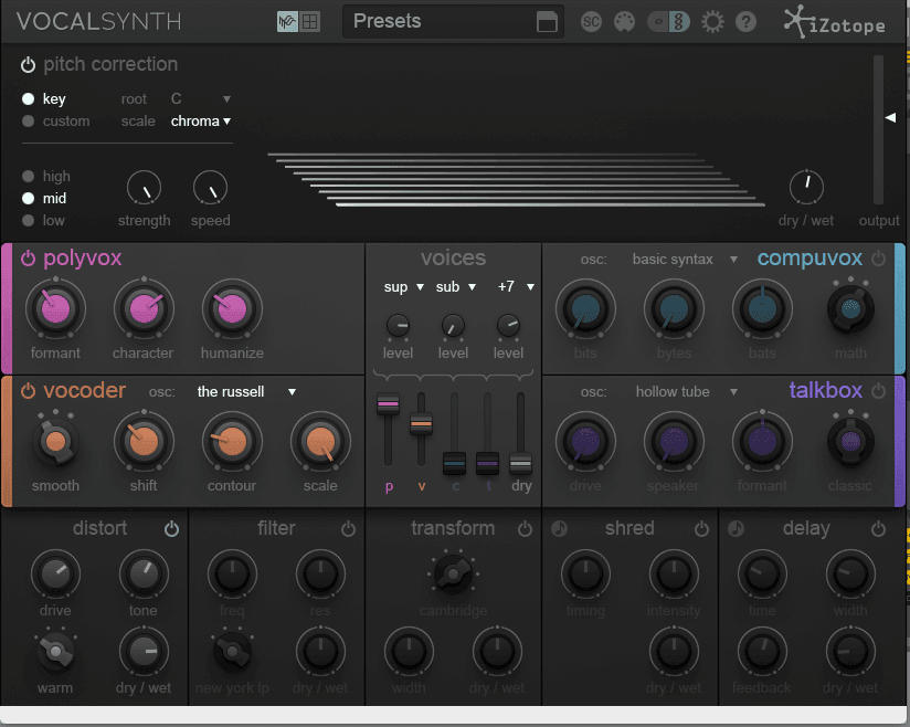 Setting the vocoder in VocalSynth for Laurie Anderson-like sounds