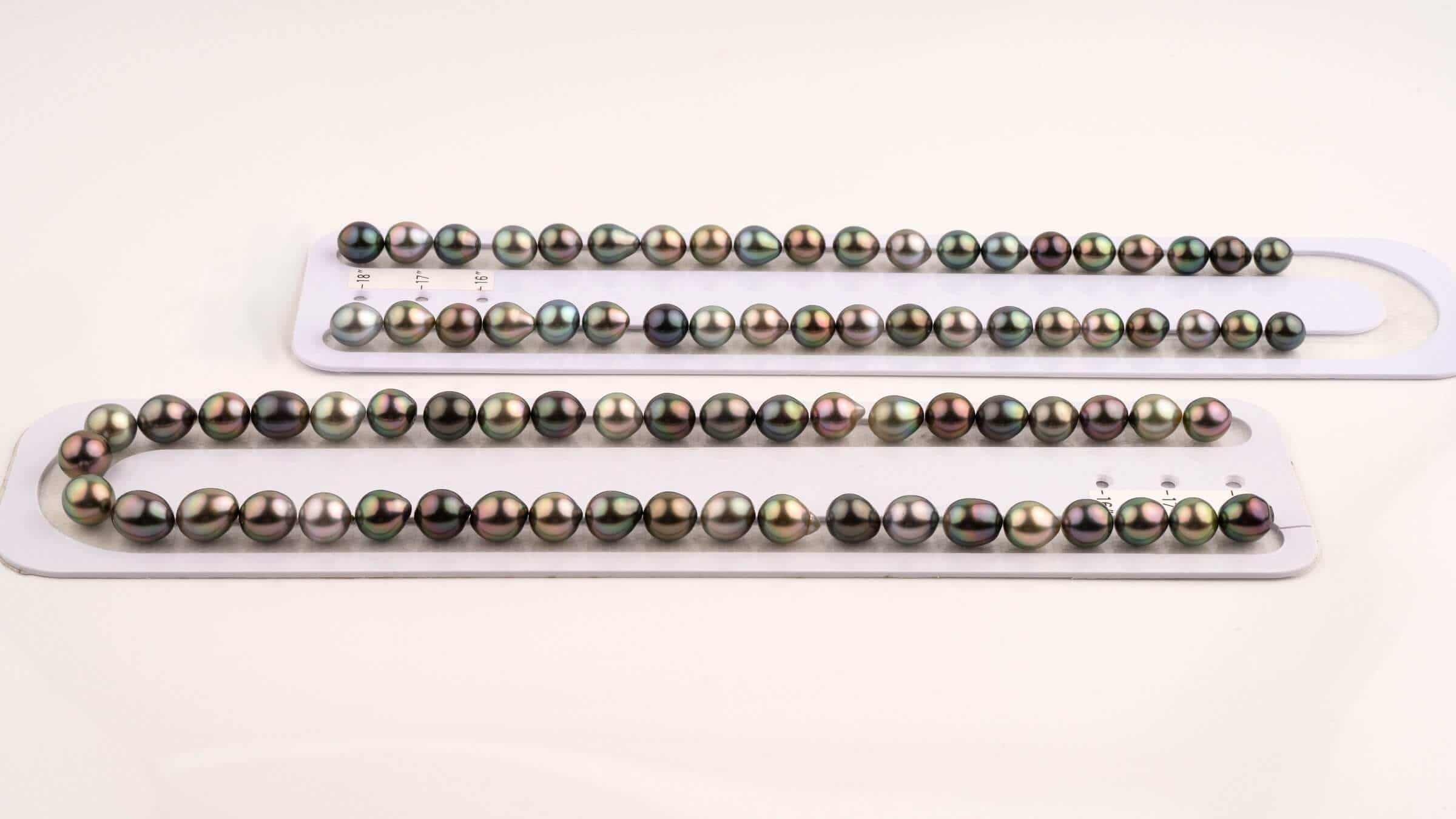 The Tahitian pearls are perfectly proportioned, matched and now ready to drill