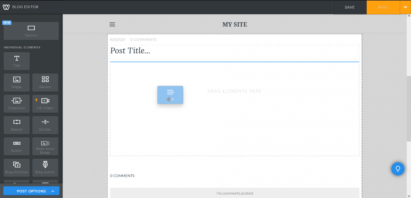 Weebly add blog post