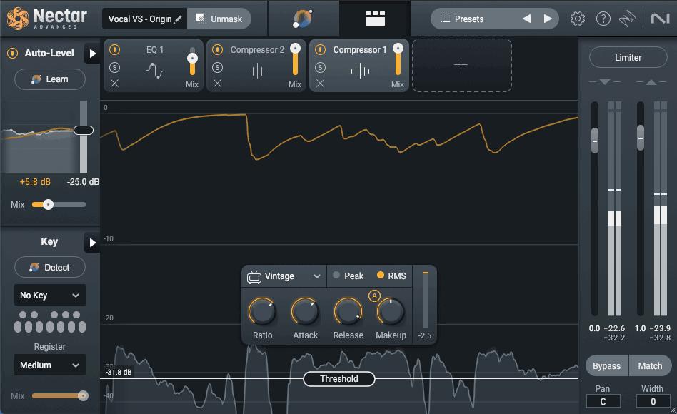 Nectar 4 - RMS compression