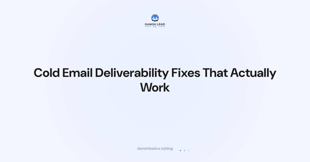 Cold Email Deliverability Fixes That Actually Work