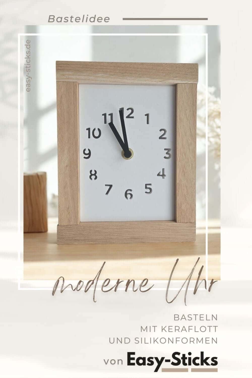 moderne Uhr mit Easy-Sticks Silikonform basteln