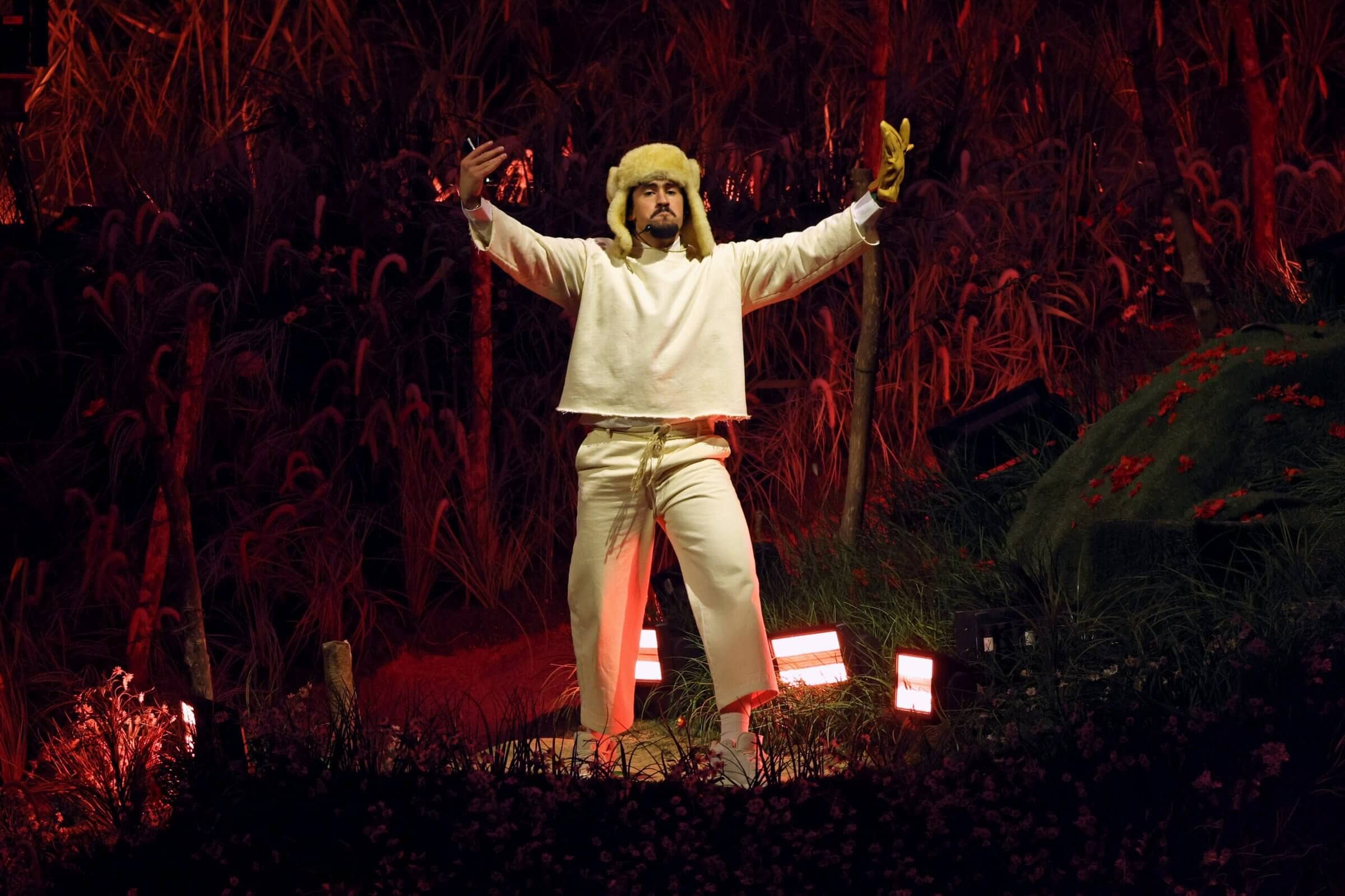 Bad Bunny performing