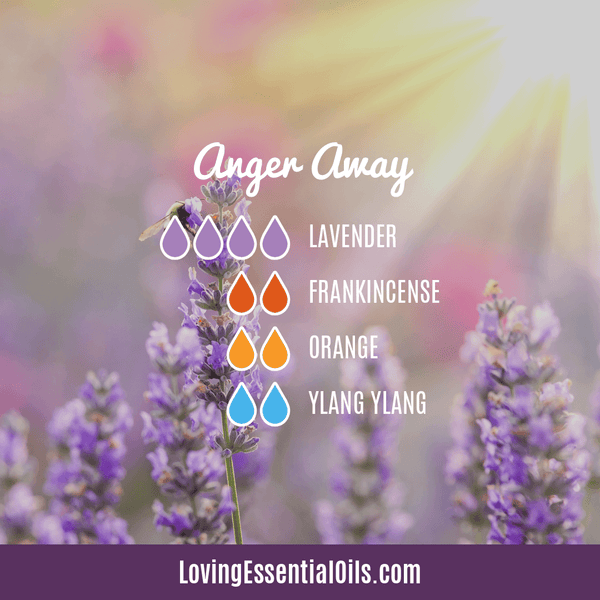 Anger Away diffuser blend with lavender, frankincense, orange and ylang ylang