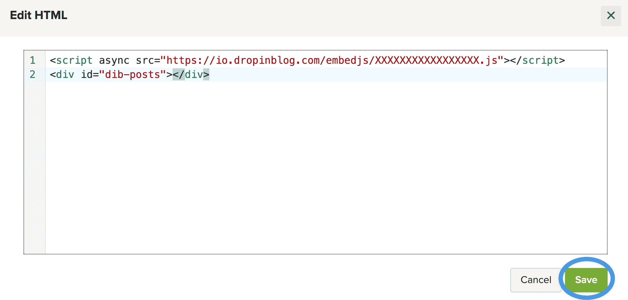 Webador blog install step