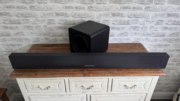 Samsung HW-QS700F on a tabletop.