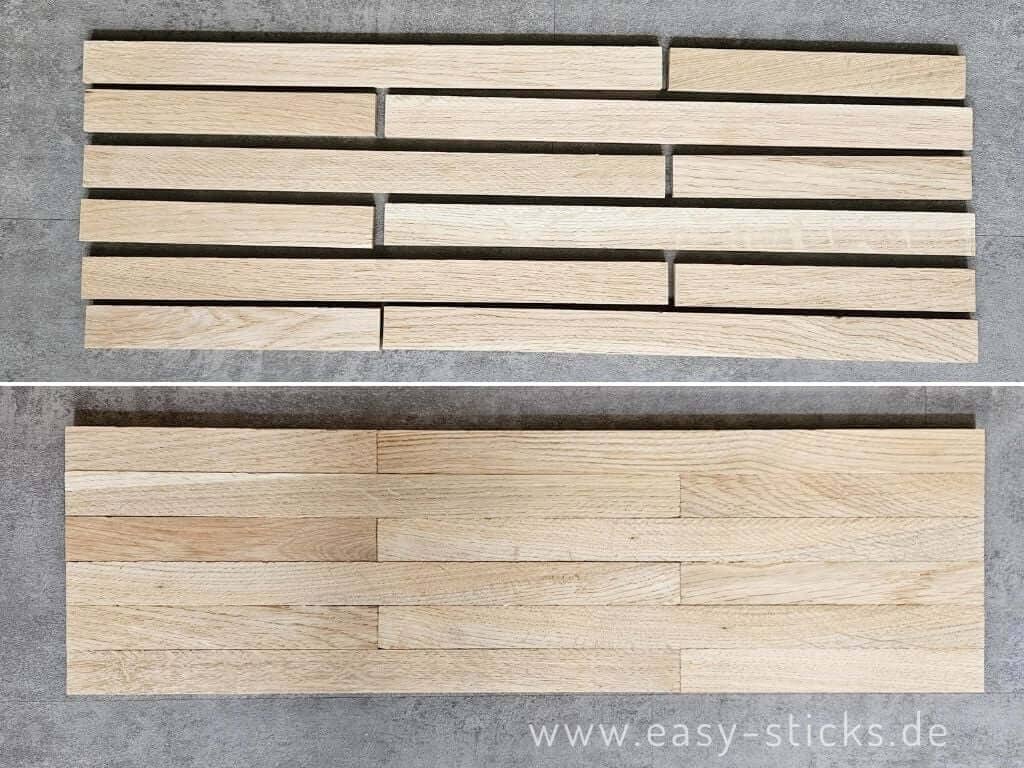 Bodenplatte des Dekotabletts aus Easy-Sticks wird zusammengelegt und erklebt