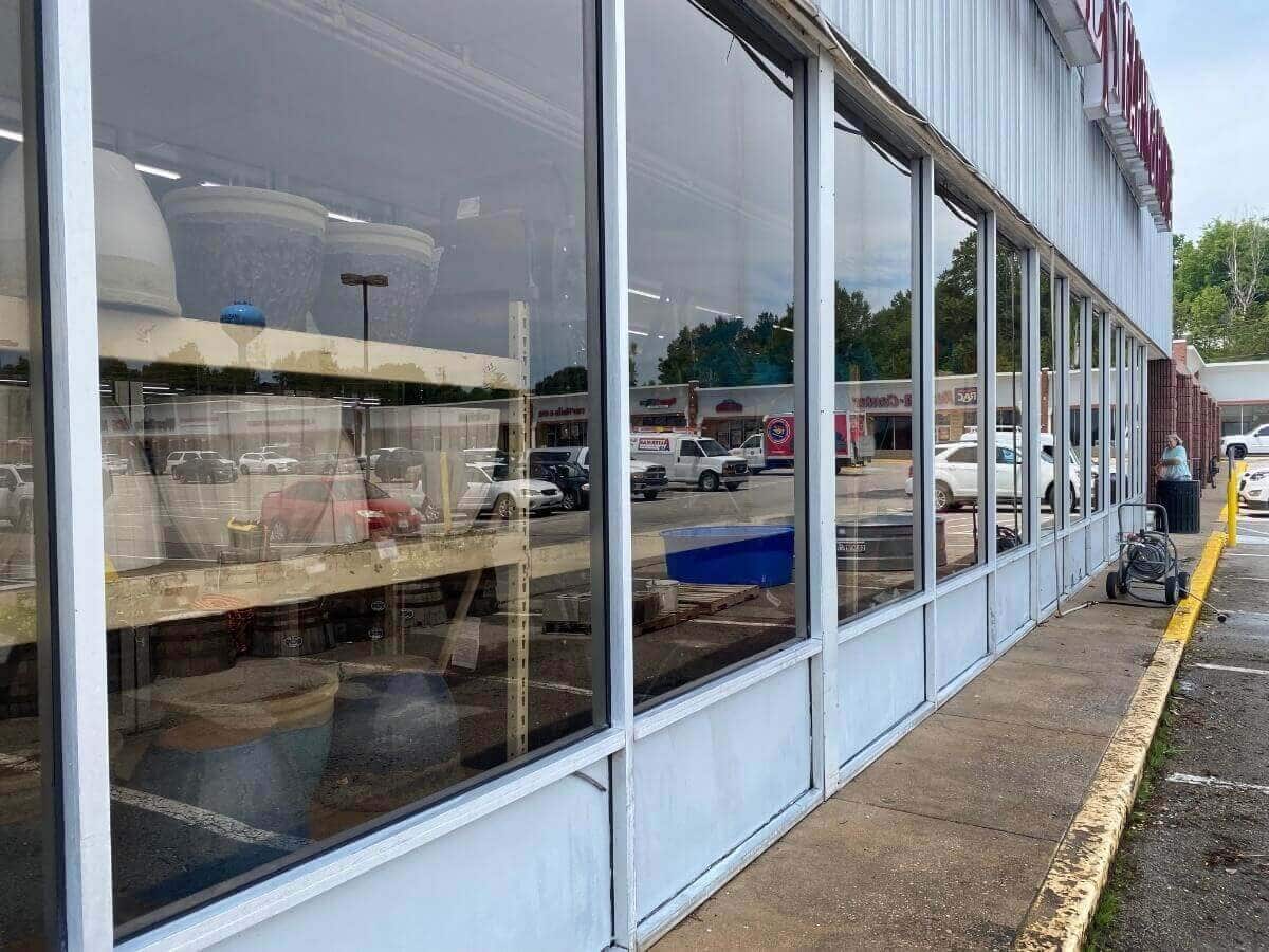 Building surface after Restore All cleaning — stains and oxidation removed