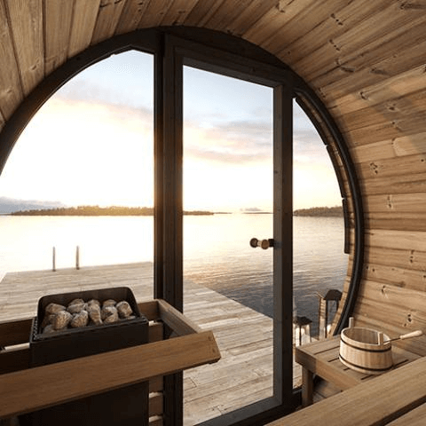 Interior view of SaunaLife Model EE6G Sauna Barrel