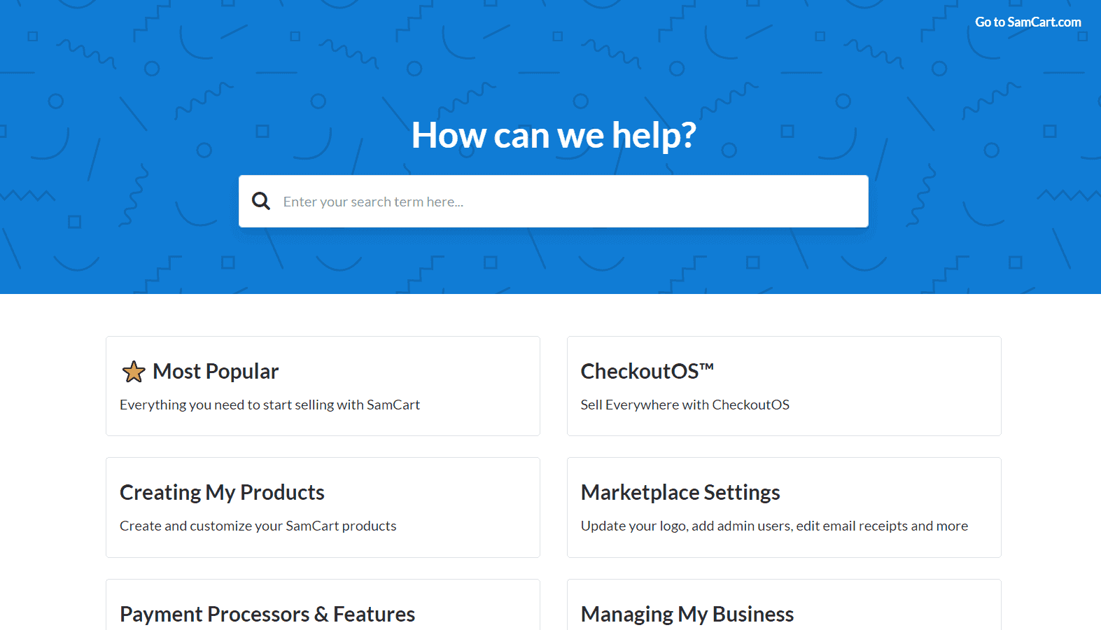SamCart help center