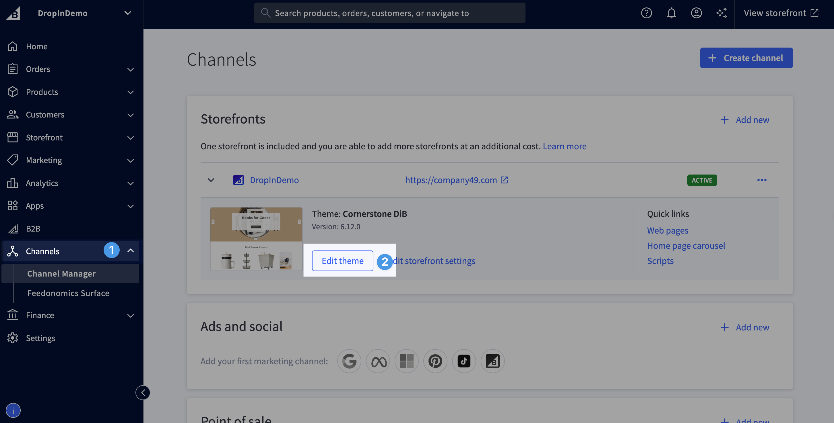 Accessing theme editor on BigCommerce