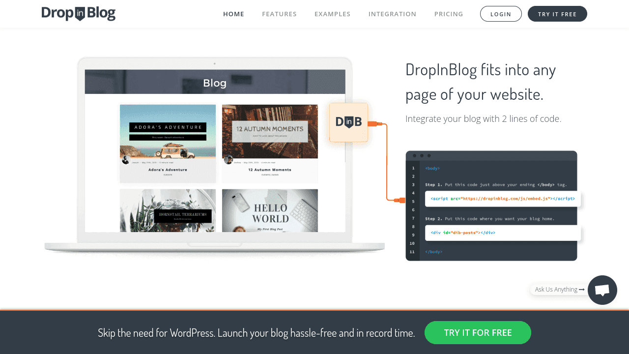 DropInBlog for Bubble