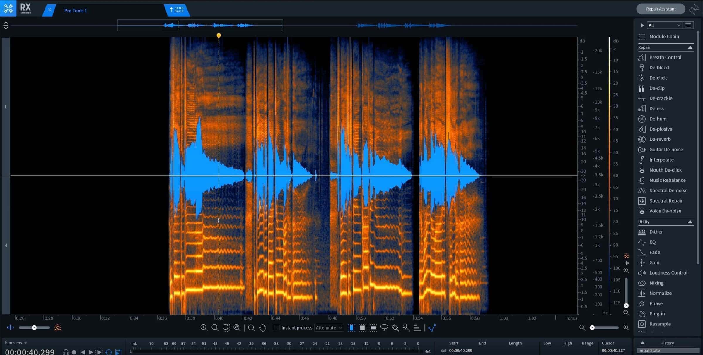 Vocals in the RX spectrogram