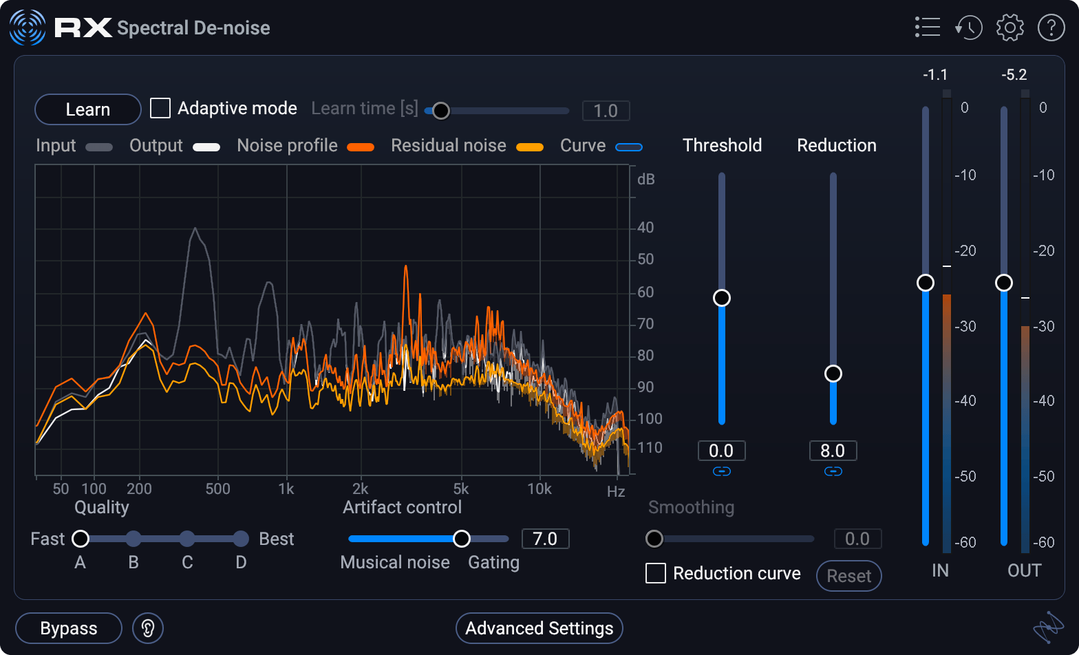 iZotope RX Spectral De-noise module