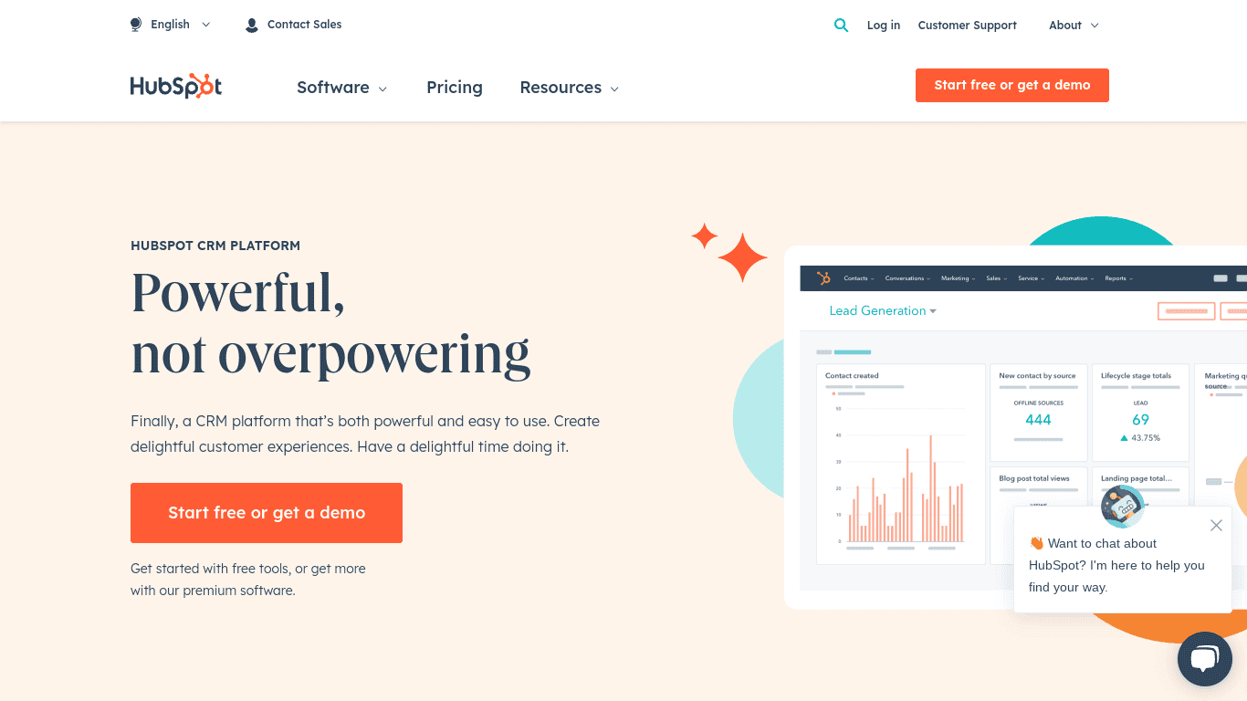 HighLevel vs HubSpot: HubSpot homepage